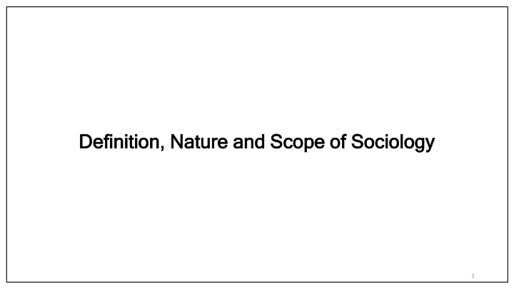 Sociology: Definition, Power, Imagination, and Scope