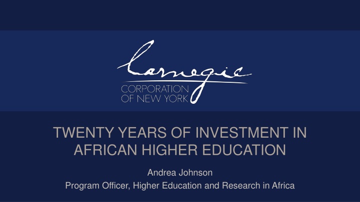 Investments in African Higher Education: A 20-Year Journey