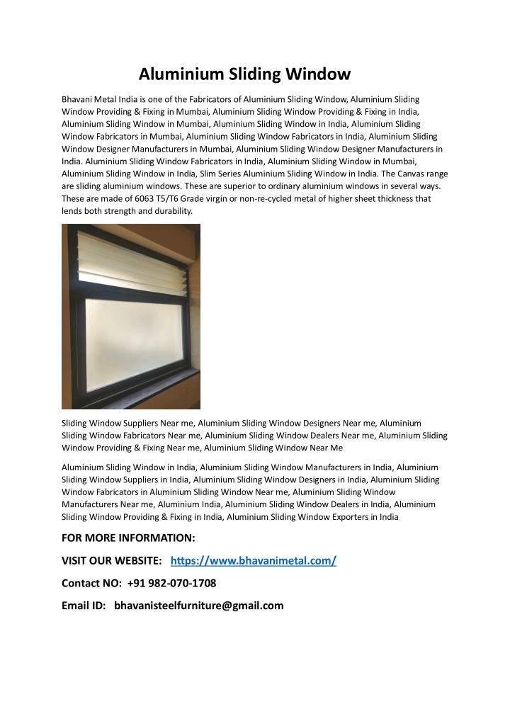 aluminium sliding window n.w