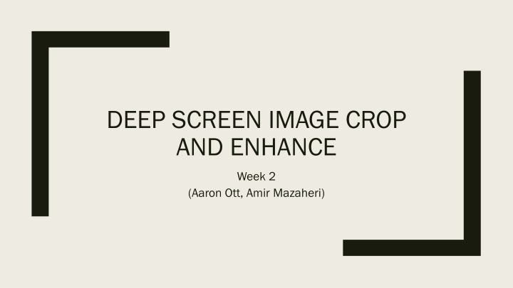 Deep Image Enhancement Project Progress Report