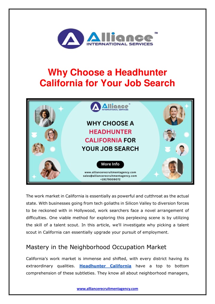 why choose a headhunter california for your n.w