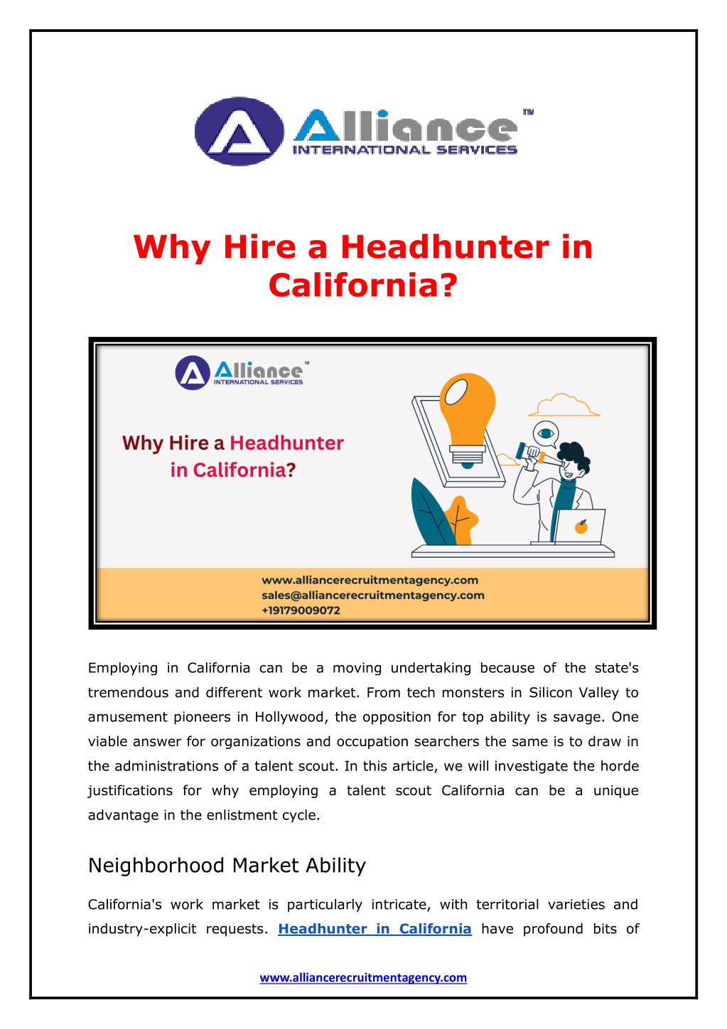 why hire a headhunter in california l.w