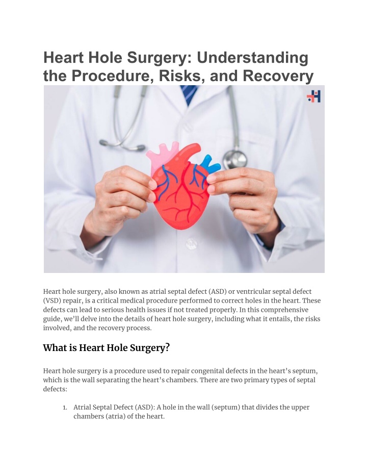 heart hole surgery understanding the procedure n.w