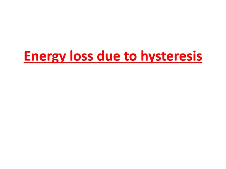 Energy Loss Due to Hysteresis in Magnetic Materials