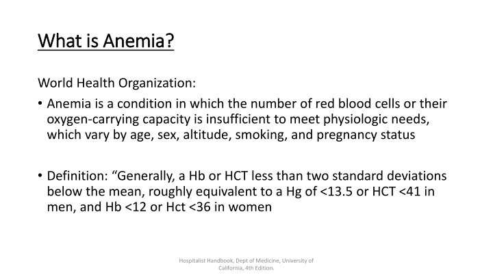 Anemia: Causes, Mechanisms, and Classifications