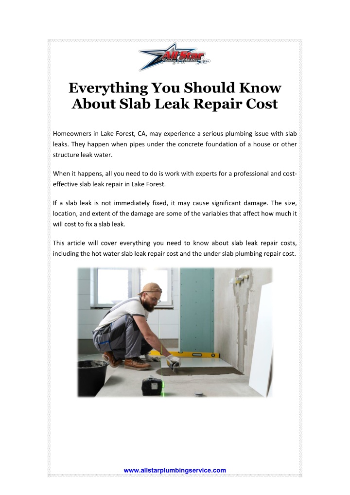everything you should know about slab leak repair n.w