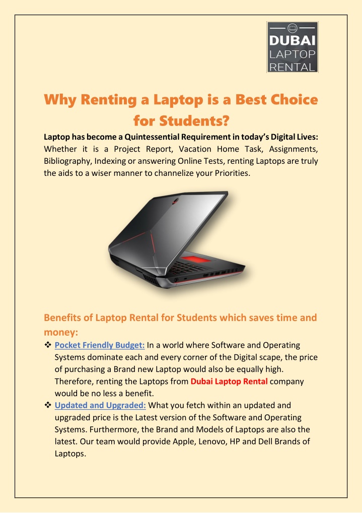 why renting a laptop is a best choice n.w