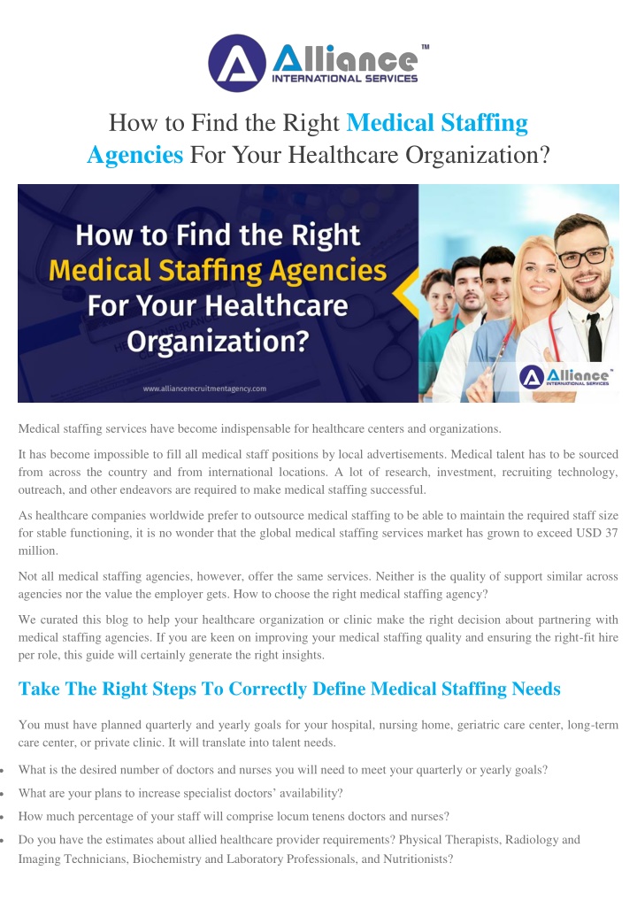 how to find the right medical staffing agencies n.w