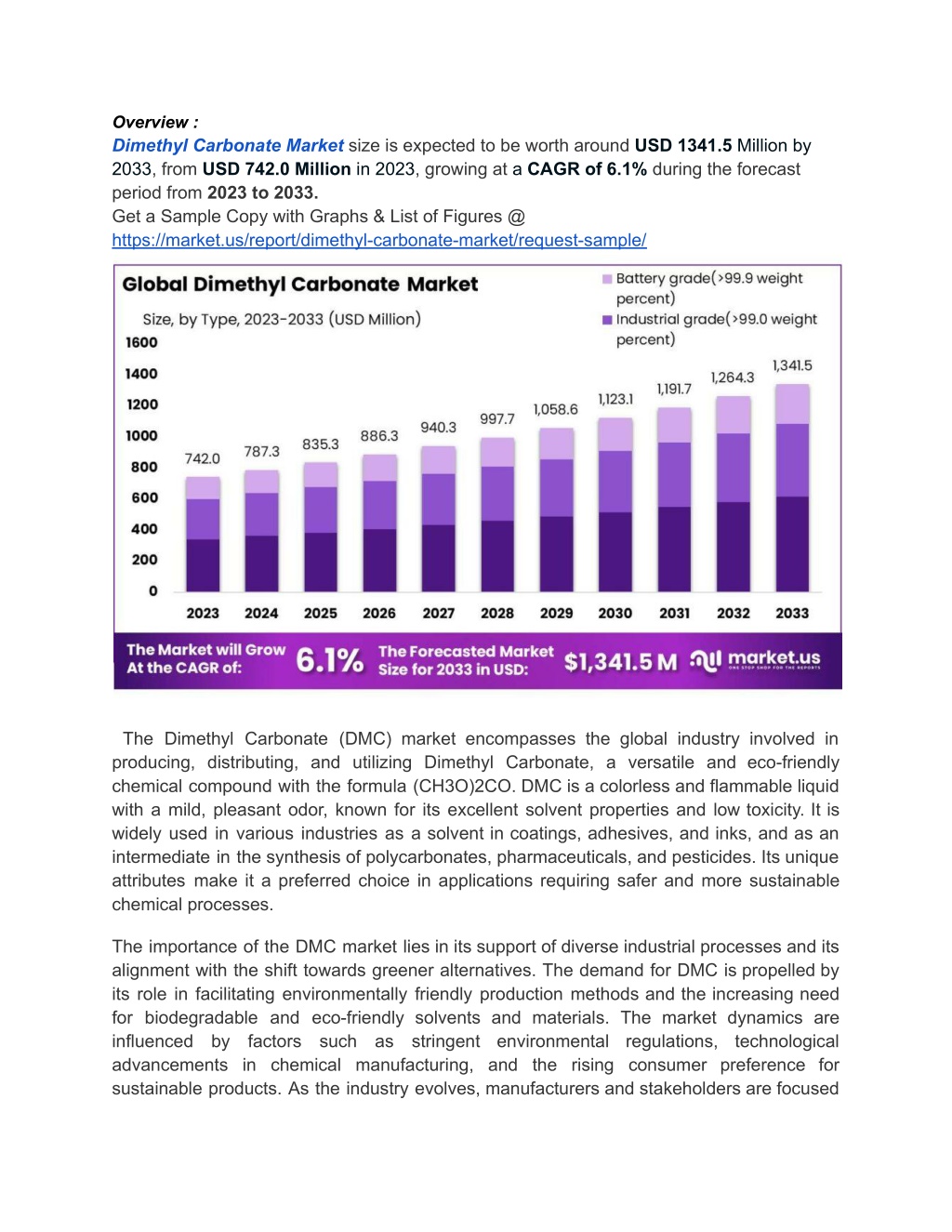 overview dimethyl carbonate market size l.w