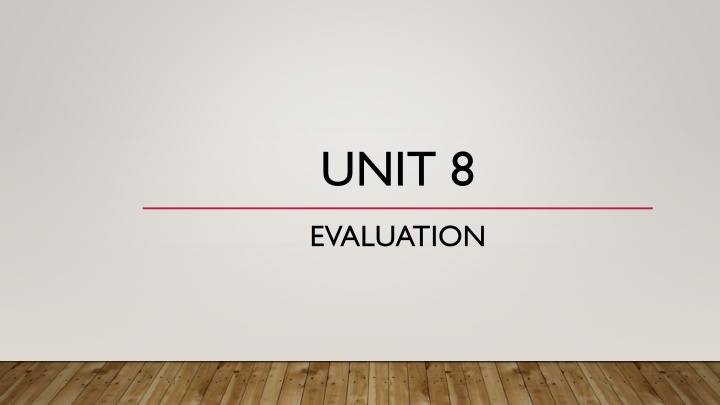 Evaluation in Education