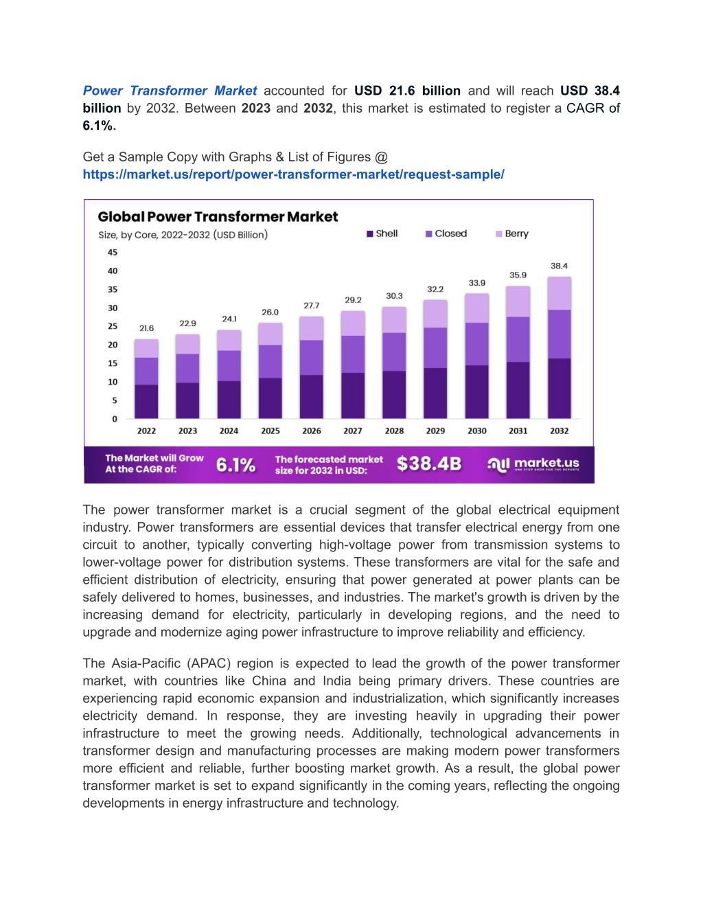 power transformer market accounted l.w