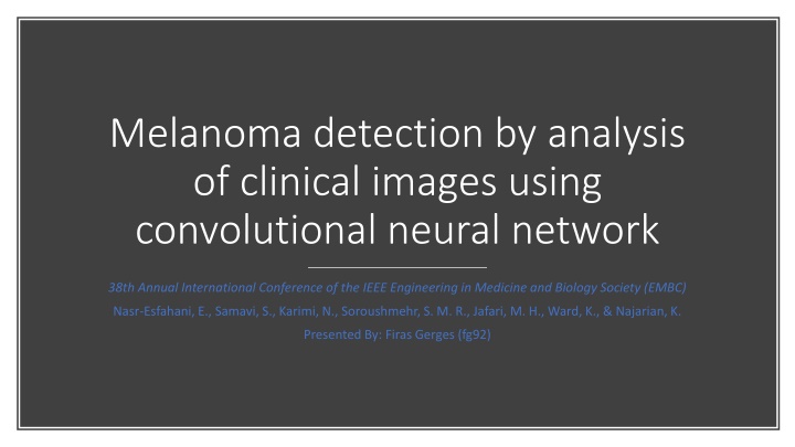 Automated Melanoma Detection Using Convolutional Neural Network