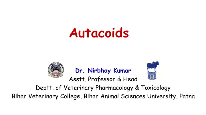 Autacoids in Veterinary Pharmacology & Toxicology