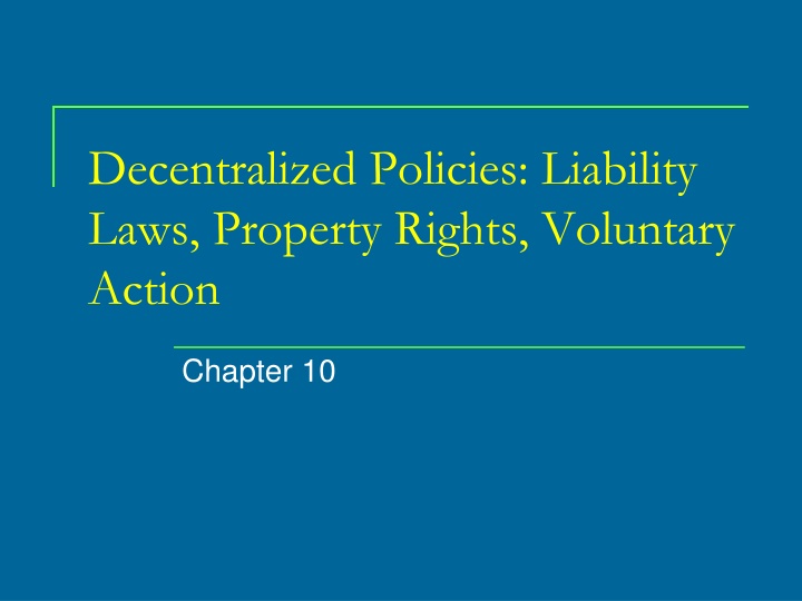 Decentralized Policies and Liability Laws in Environmental Protection