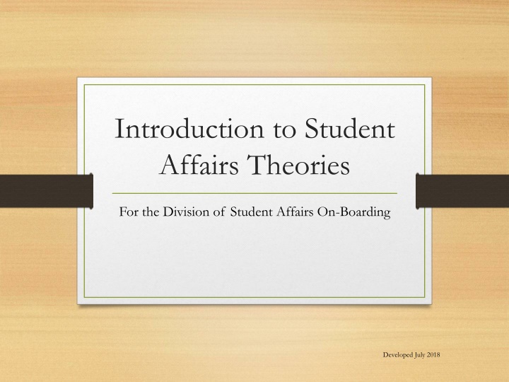 Comprehensive Overview of Student Affairs Theories