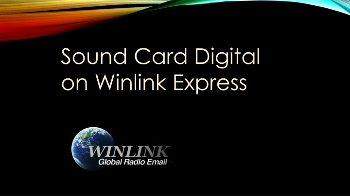 Sound Card Digital Operation on Winlink Express