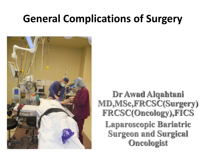 Surgical Complications and Pre-Operative Preparations by Dr. Awad Alqahtani