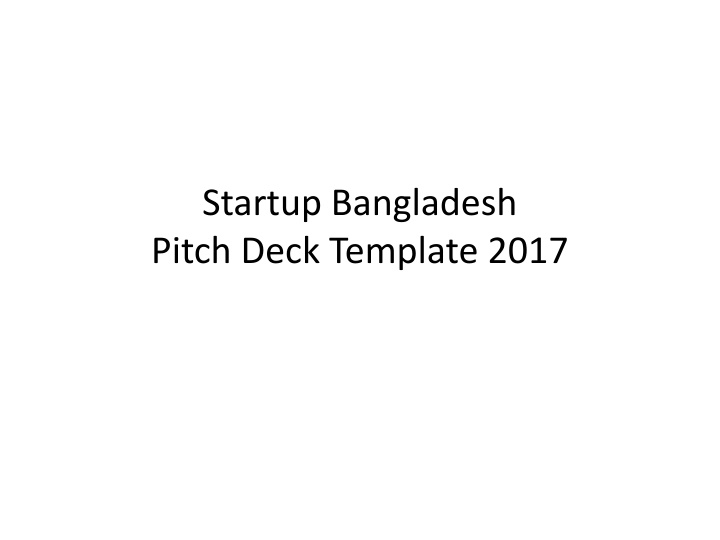 Comprehensive Pitch Deck Template for Startup in Bangladesh