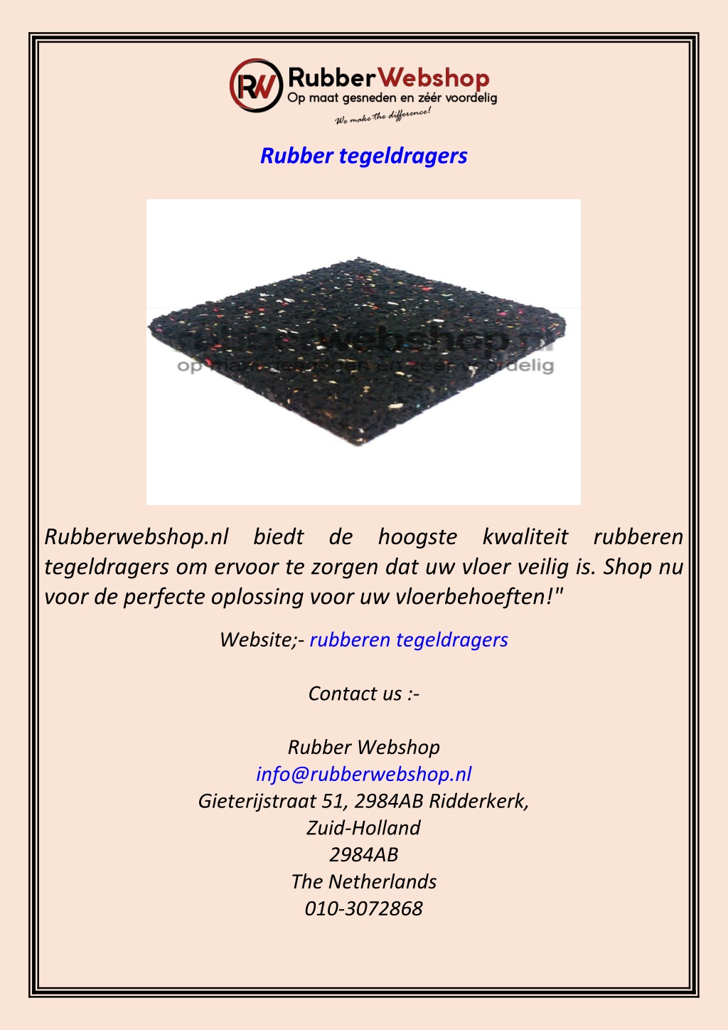 rubber tegeldragers l.w