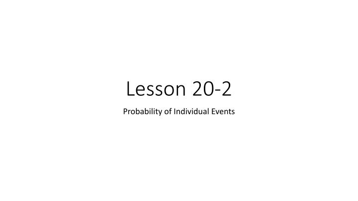 Probability of Individual Events in Sequential Outcomes