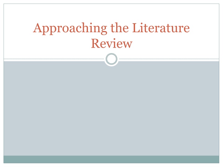 Mastering the Literature Review Process