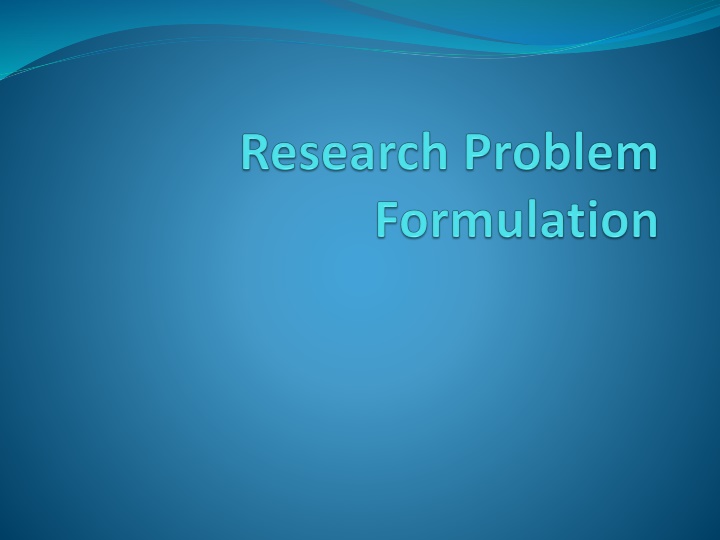 The Formulation of Research Problems in Social Sciences