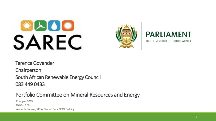 Advancing Renewable Energy in South Africa: SAREC Presentation Highlights
