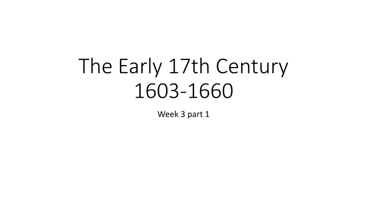 Literature and Historical Events in the Early 17th Century
