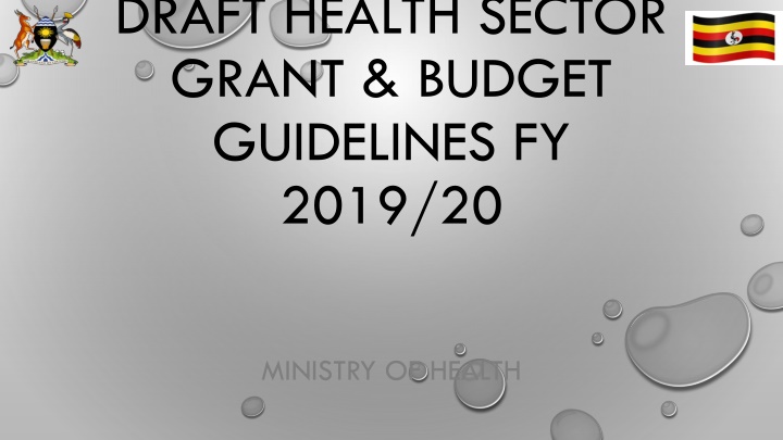 Health Sector Grant & Budget Guidelines FY 2019/20 Ministry of Health