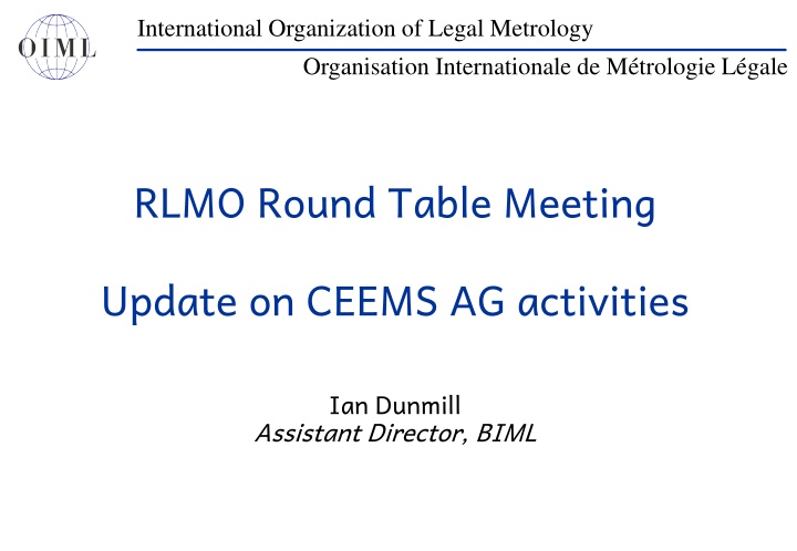 CEEMS AG Activities Update: Online Training and New Initiatives in Legal Metrology