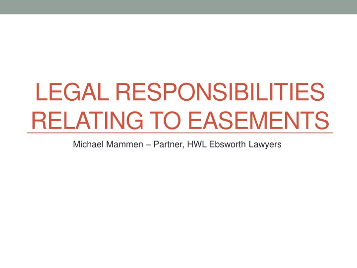 Legal Responsibilities Related to Easements in Victoria