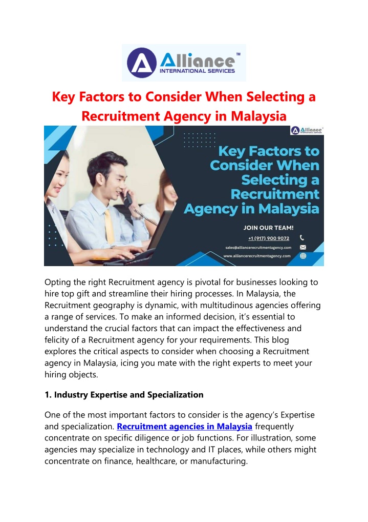 key factors to consider when selecting n.w