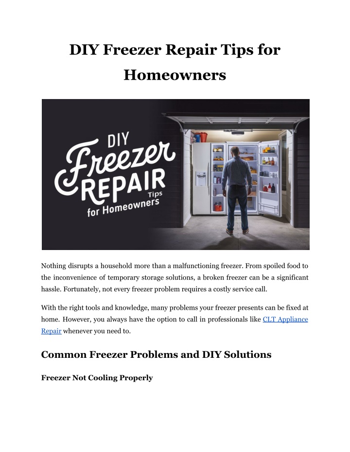 diy freezer repair tips for n.w
