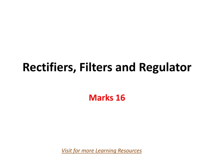 Rectifiers, Filters, and Regulators in Power Supplies