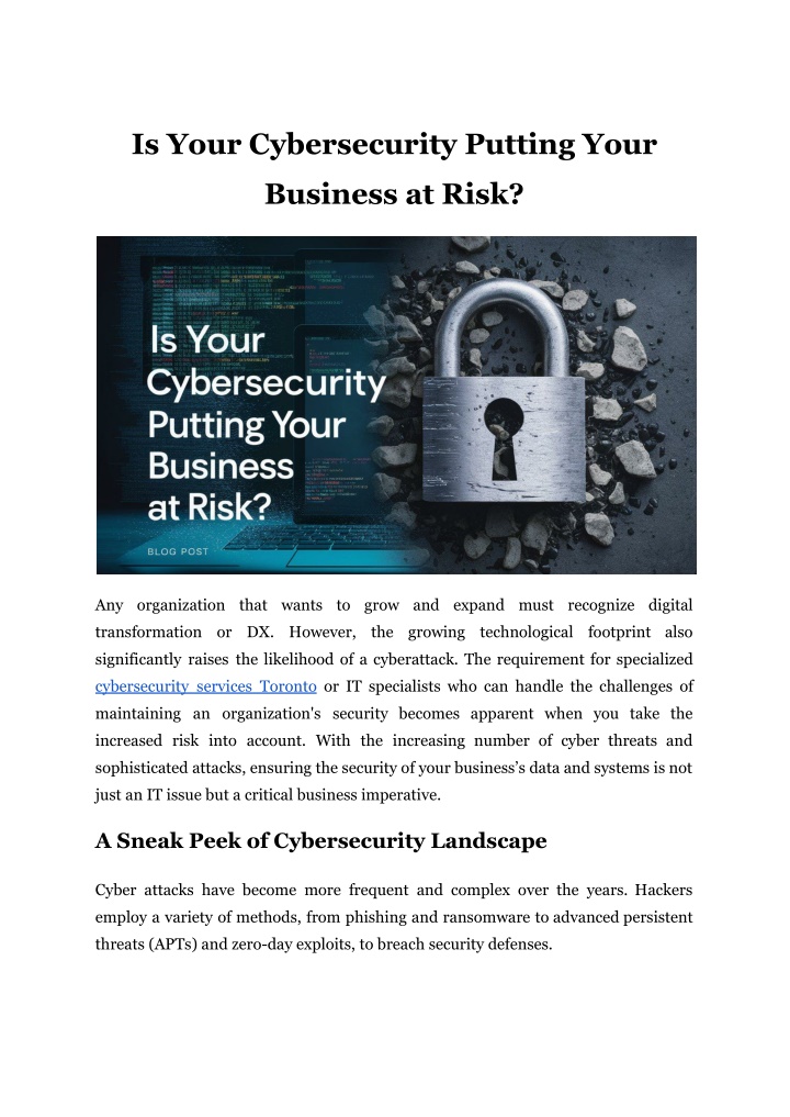 is your cybersecurity putting your n.w