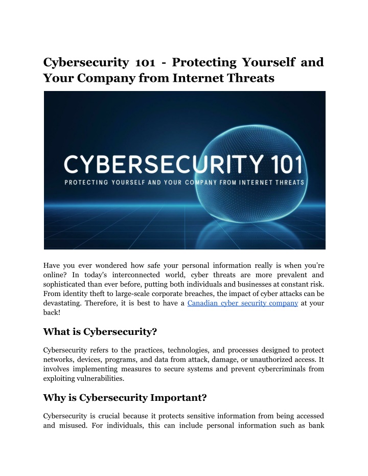 cybersecurity 101 protecting yourself and your n.w