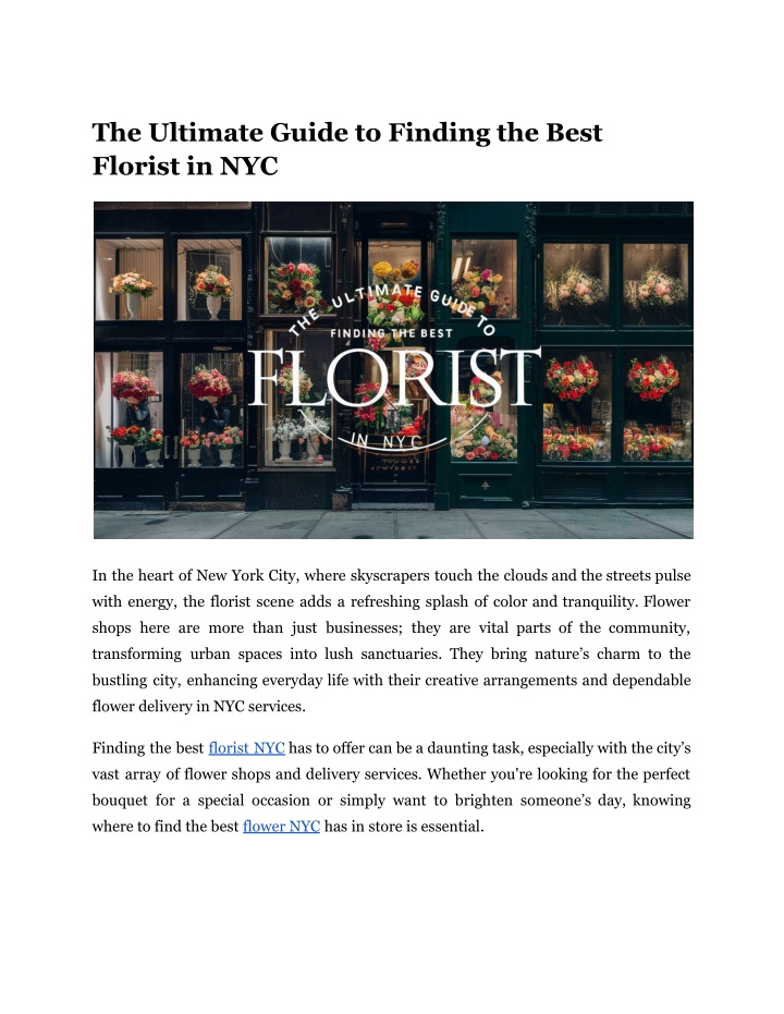 the ultimate guide to finding the best florist n.w