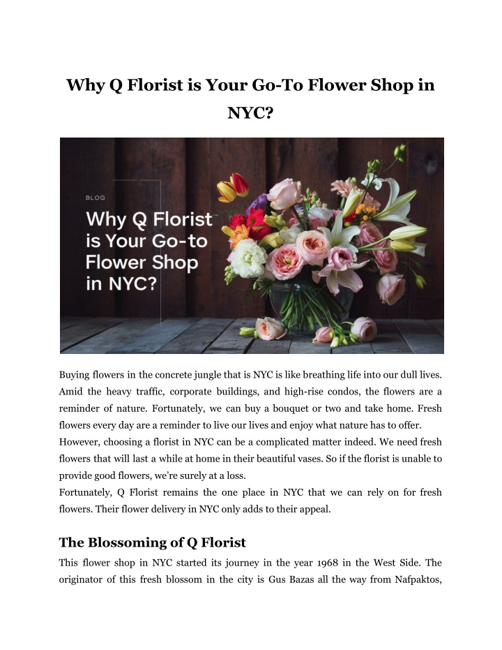 why q florist is your go to flower shop in n.w