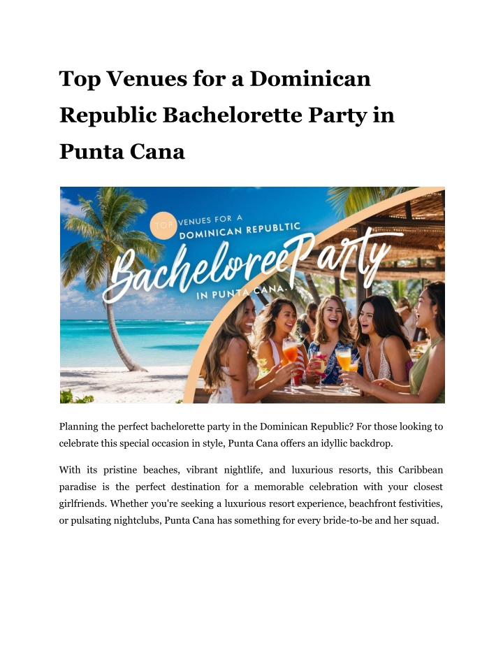 top venues for a dominican n.w