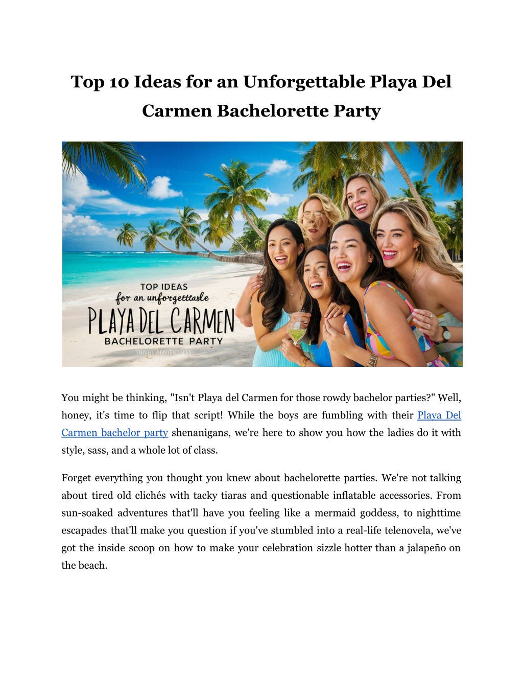 top 10 ideas for an unforgettable playa del l.w