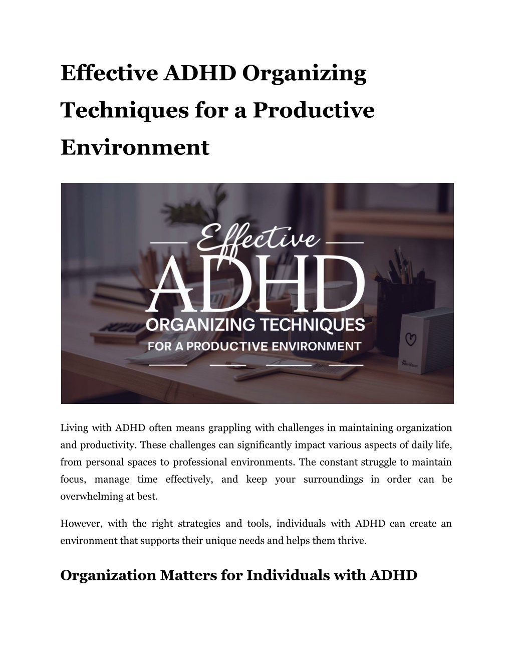 effective adhd organizing l.w