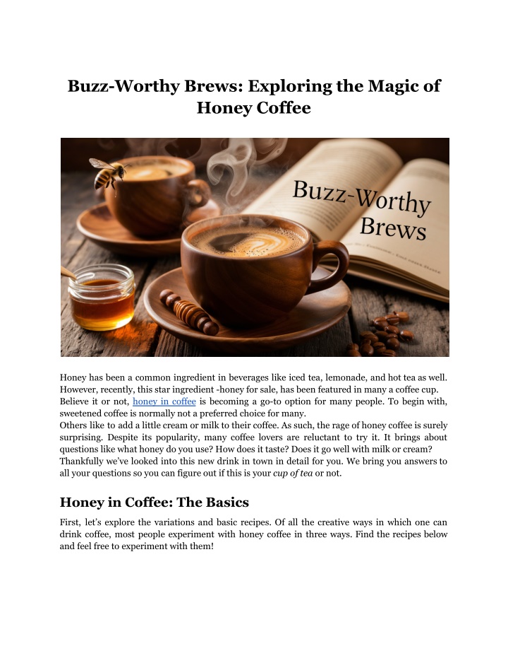 buzz worthy brews exploring the magic of honey n.w