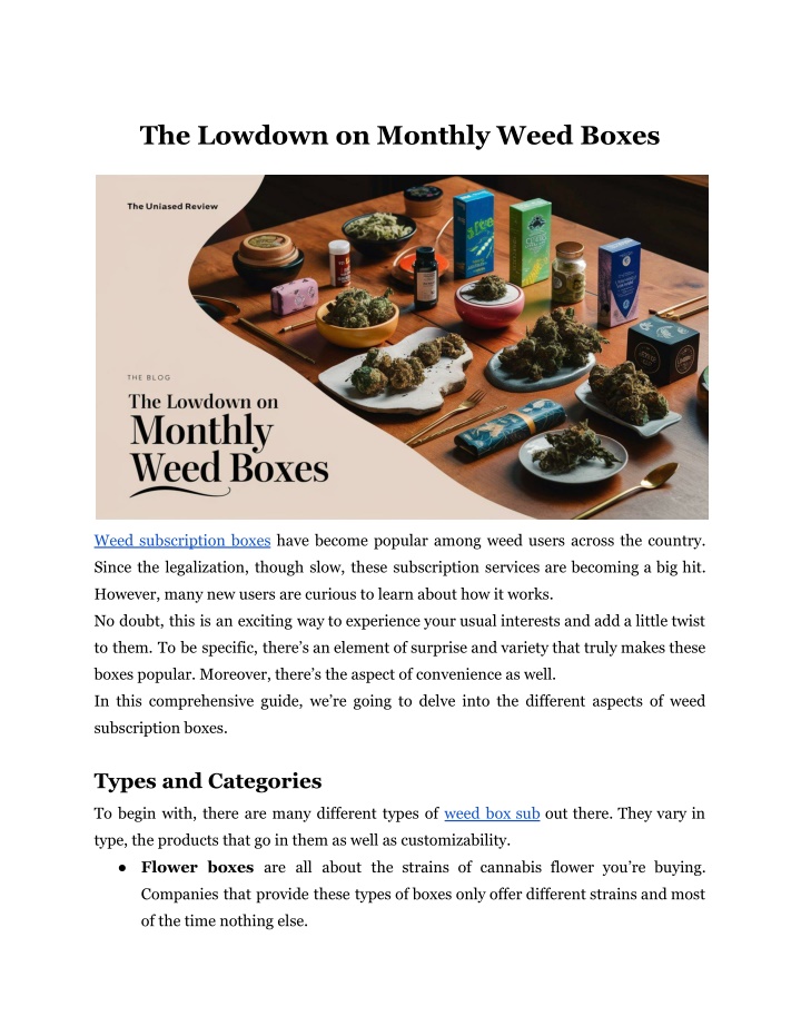 the lowdown on monthly weed boxes n.w