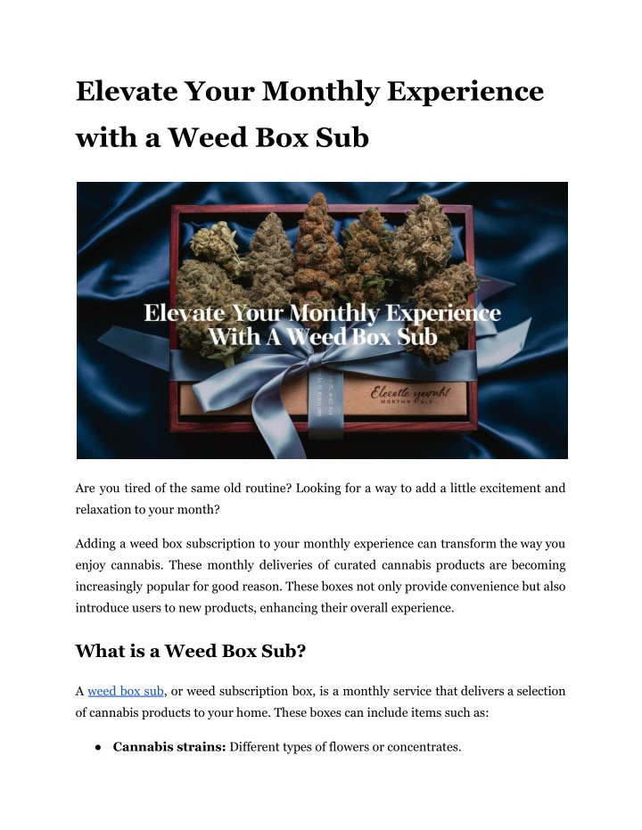 elevate your monthly experience n.w