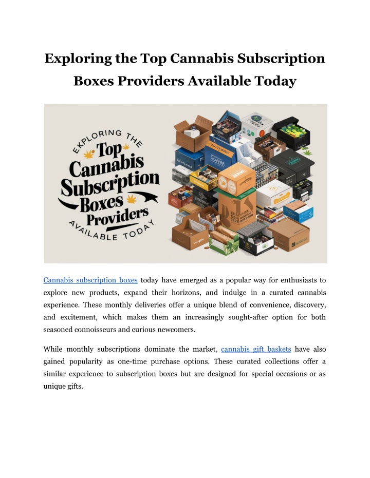 exploring the top cannabis subscription n.w