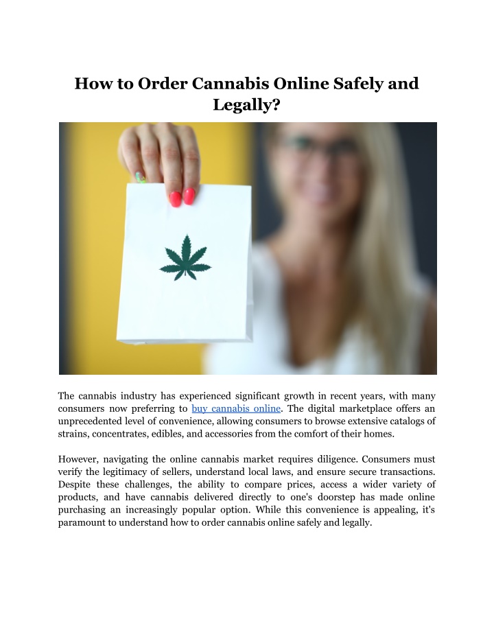 how to order cannabis online safely and legally n.w