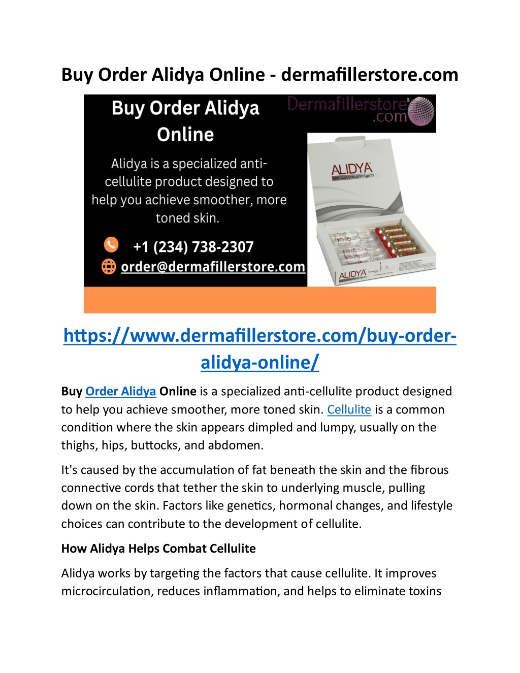 buy order alidya online dermafillerstore com l.w