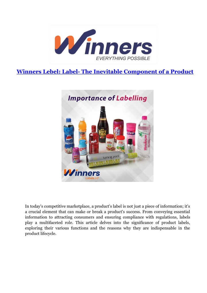 winners lebel label the inevitable component n.w