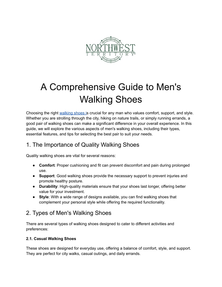 a comprehensive guide to men s walking shoes n.w