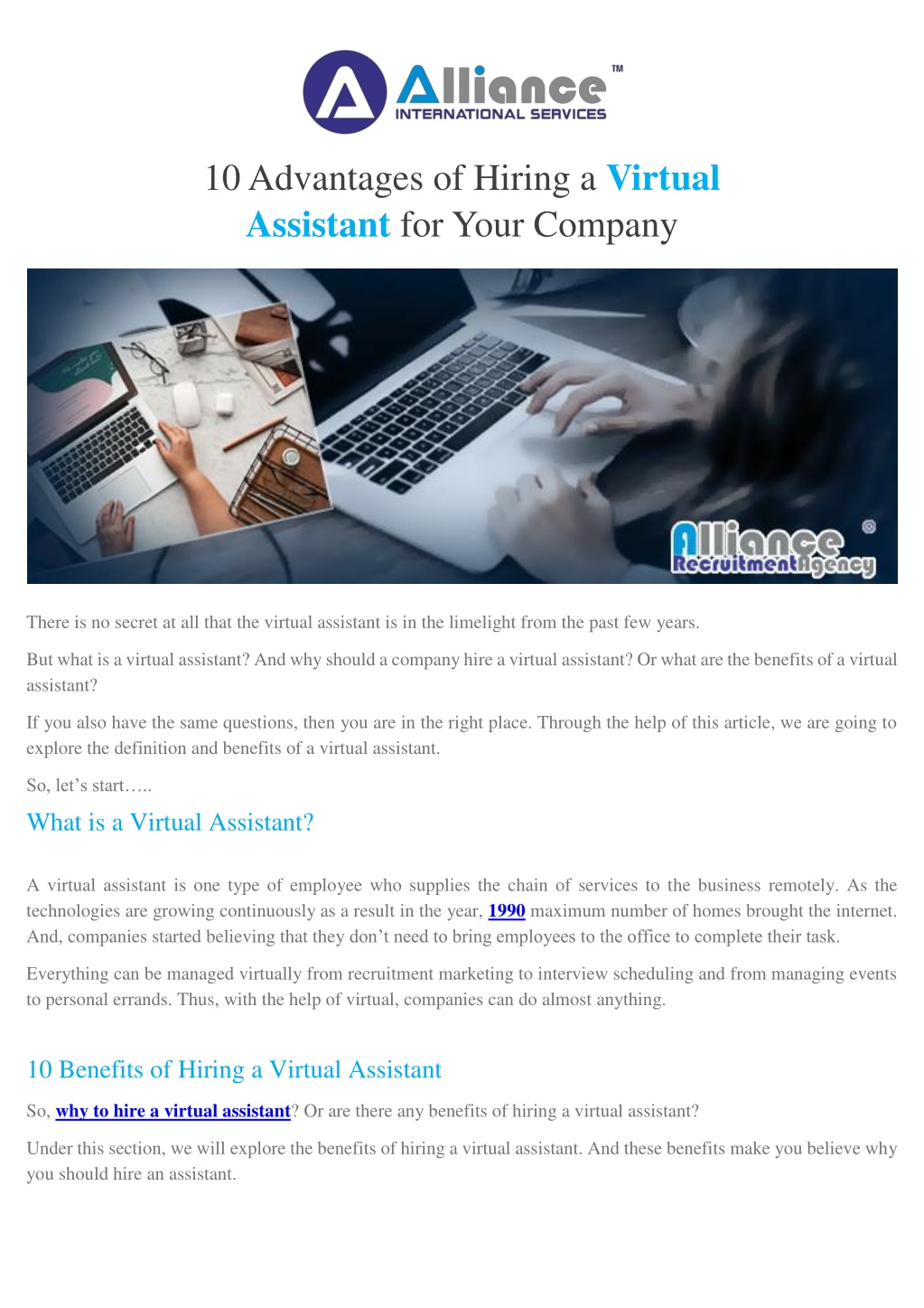 10 advantages of hiring a virtual assistant l.w